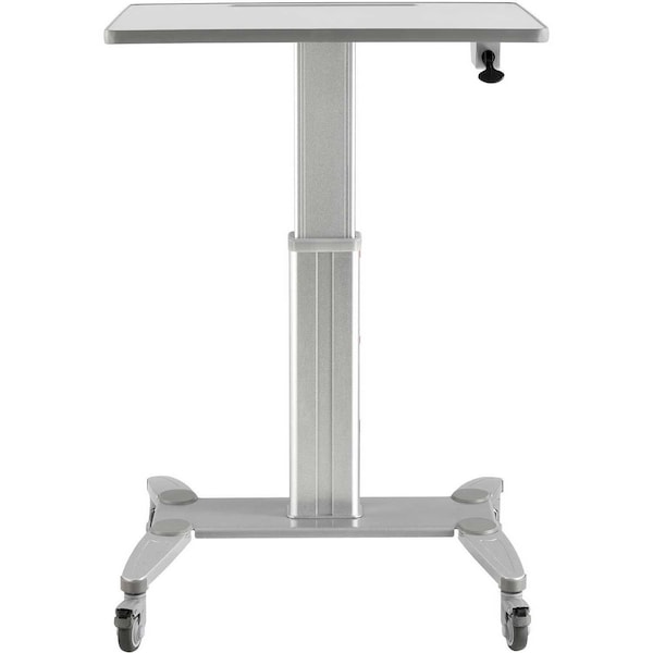 Global Industrial Mobile Laptop Cart 23-5/8 D X 29-1/2 - 45-1/4 in H, 31-1/2 in W X Steel/Aluminum, Silver 436968 - main